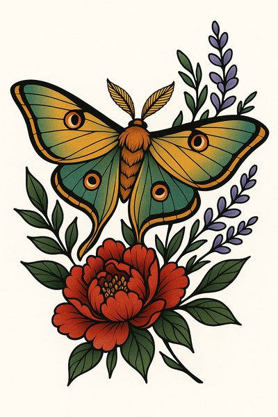 Illustrative Butterfly and Floral Design