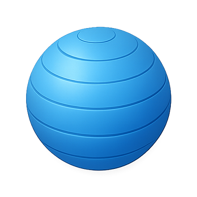 3D Rendered Blue Sphere with Horizontal Stripes
