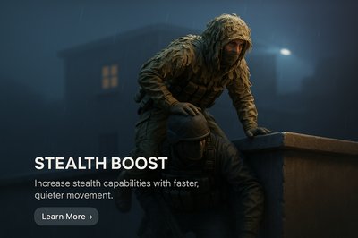 Realistic 3D Scene Depicting Stealth Boost Concept