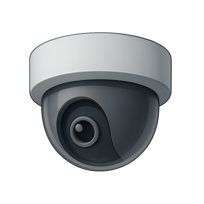 Stylish 3D Surveillance Camera Icon in Isometric View