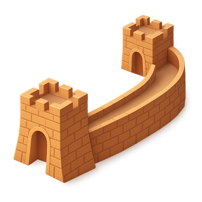 3D Isometric Icon of the Great Wall of China