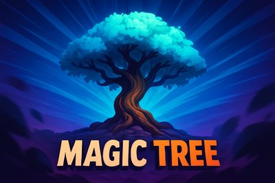 Dynamic Magic Tree Illustration with Vibrant Background