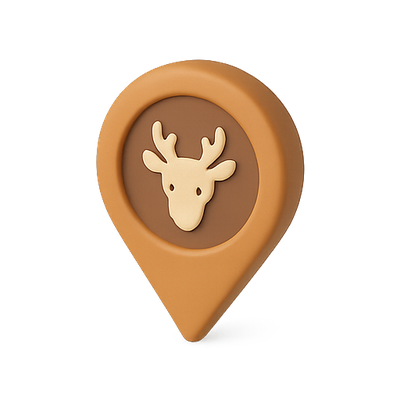 Stylized Animal-Themed Location Pin Icon