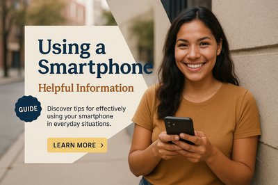 Smiling Latin American Woman Using Smartphone in Realistic Setting