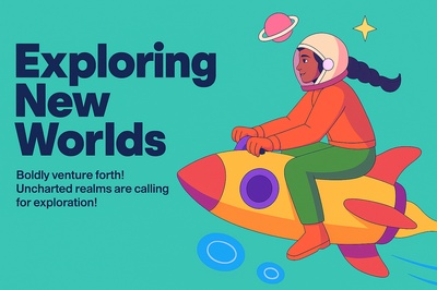 Dynamic Vector Illustration of Space Exploration