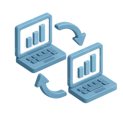 3D Digital Twin Icon Illustrating Data Simulation Concept