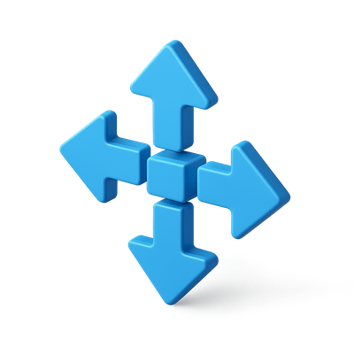 3D Isometric Directional Arrows Icon Design