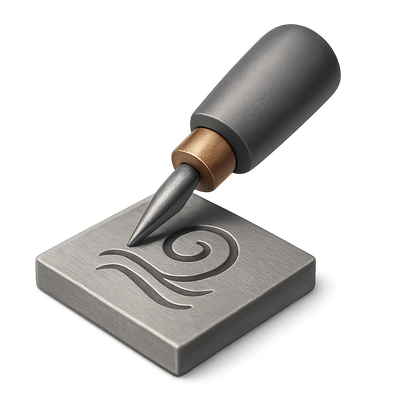 3D Engraver Icon with Volumetric Detail