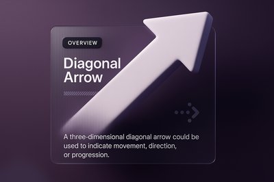 3D Diagonal Arrow Illustration with Overlay Design
