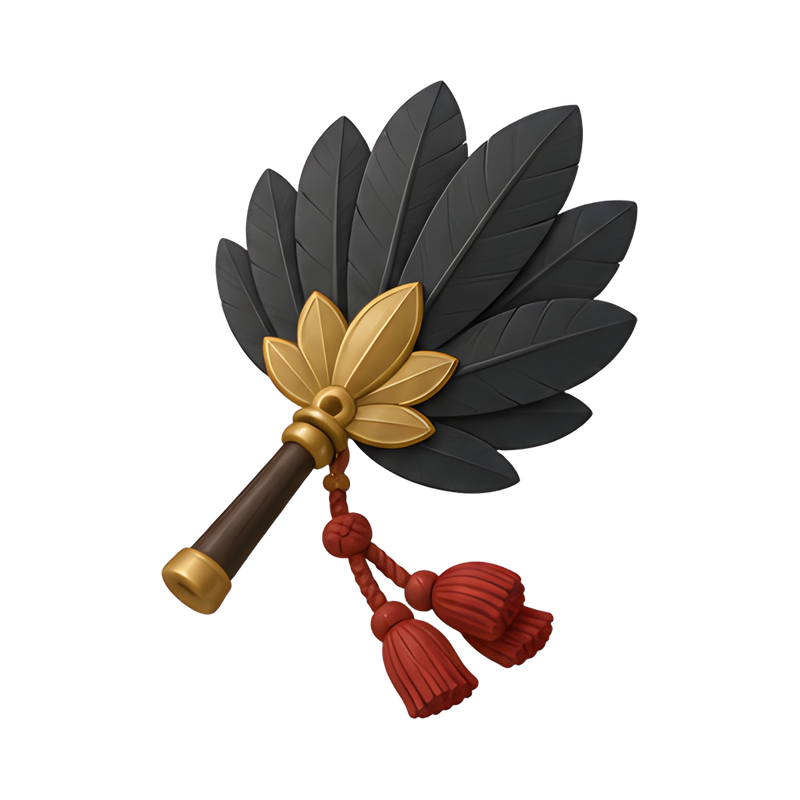 Tengu feathered leaf fan