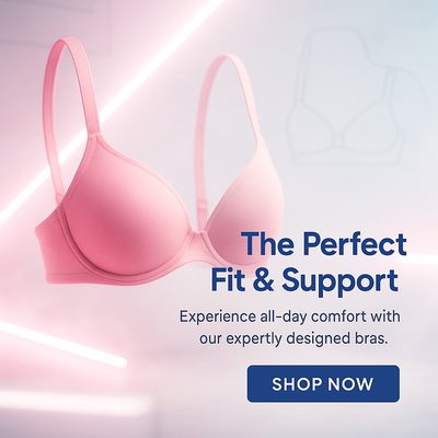 Fashion Product Advertisement for Comfortable Bras
