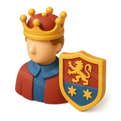 3D Marquess Icon with Coat of Arms in Isometric View
