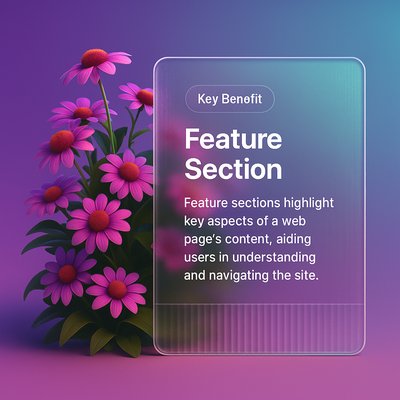 Vibrant Flower Bush with Transparent Feature Block