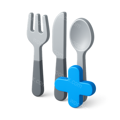 Stylish 3D Utensil Icons: Knife, Fork, Spoon Design