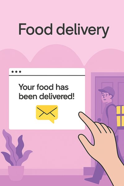 Illustrative Graphic for Food Delivery Notification