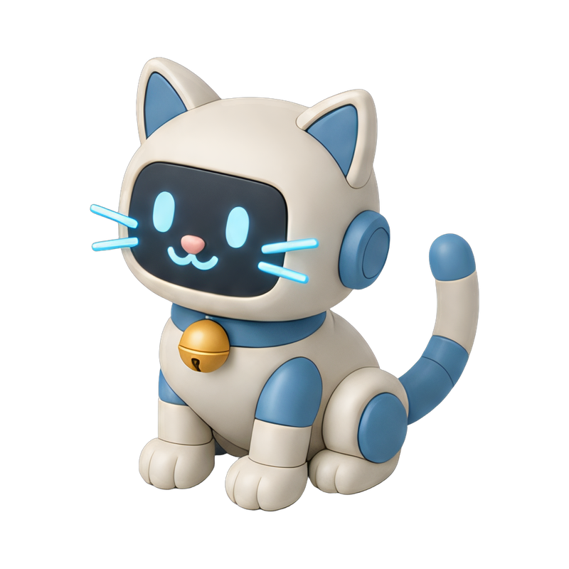 futuristic robot kitten