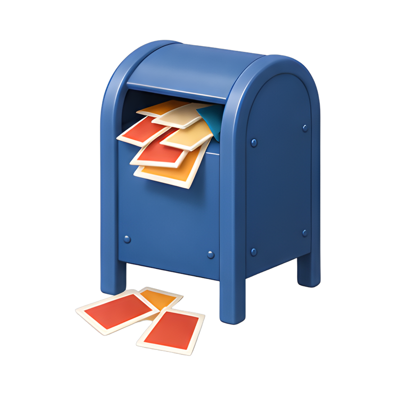 mailbox overflowing with flyers