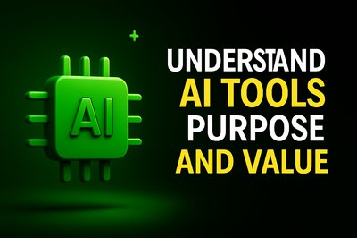 AI Tools Promotion Graphic with Modern Design Elements