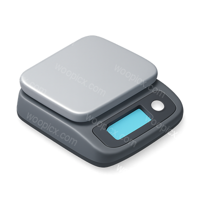 Stylish 3D Kitchen Scale Icon for Digital Use