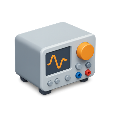 Stylized 3D Signal Generator Icon with Vibrant Colors