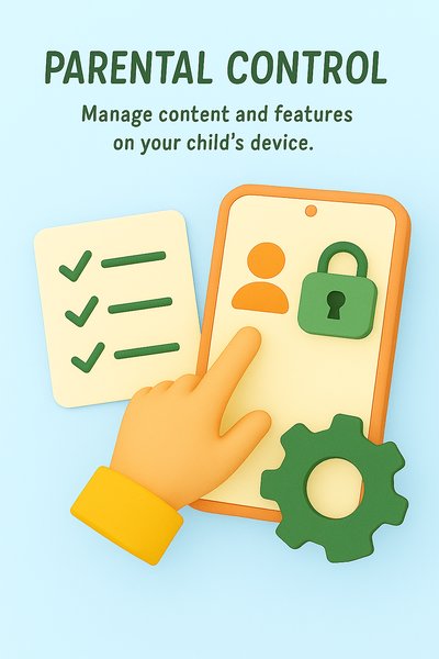Parental Control Concept Illustration with Device and Icons