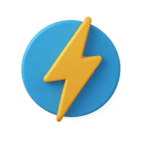 Colorful Lightning Bolt Icons on Blue Background