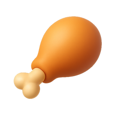 3D Render of a Chicken Drumstick Icon