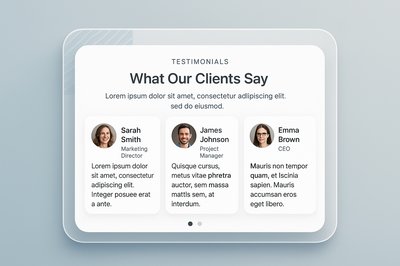 Testimonials Section with Smartphone Mockup for Web Design