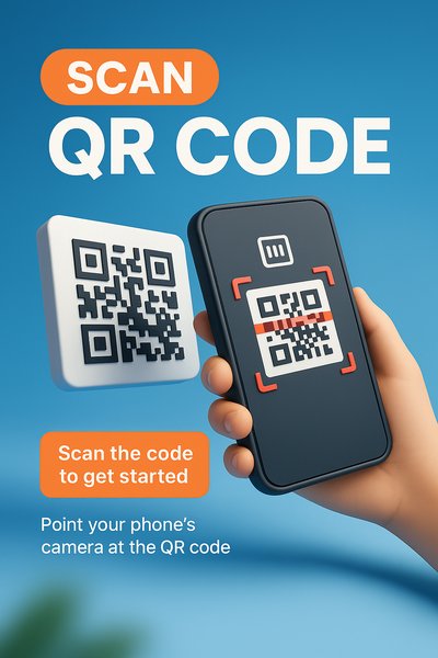 Engaging QR Code Scan Instruction Graphic