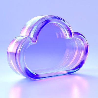 Stylized Cloud Icon with Gradient Colors