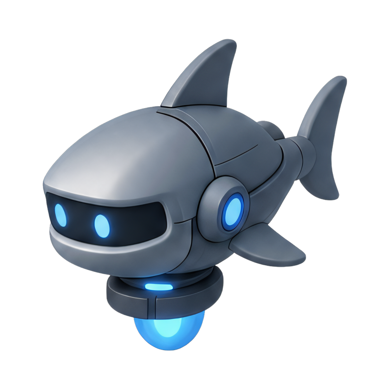 futuristic robot shark