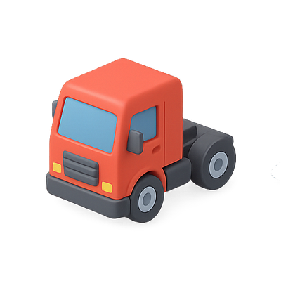3D Rendered Red Toy Truck with Simple Design