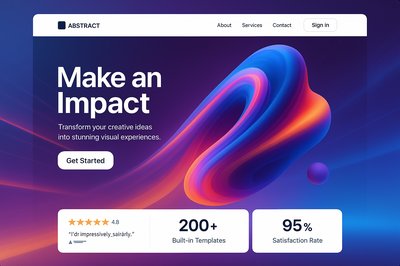 Dynamic Web Landing Page Design with 3D Elements