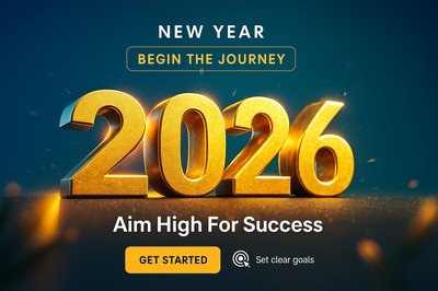 2026 Golden New Year Symbol - Dynamic 3D Illustration