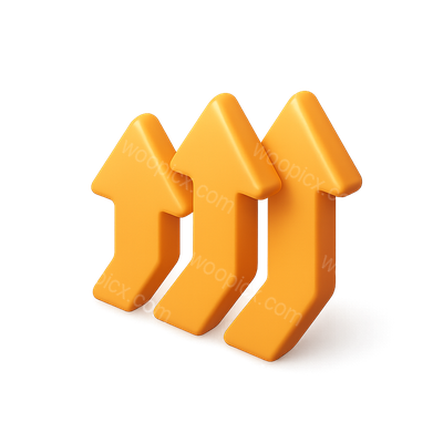 Three 3D Pointed Shapes in Vibrant Orange