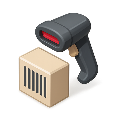3D Barcode Scanner Icon for Inventory Management