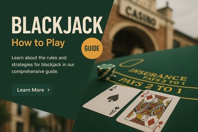 Realistic Blackjack Table with Guide to Play