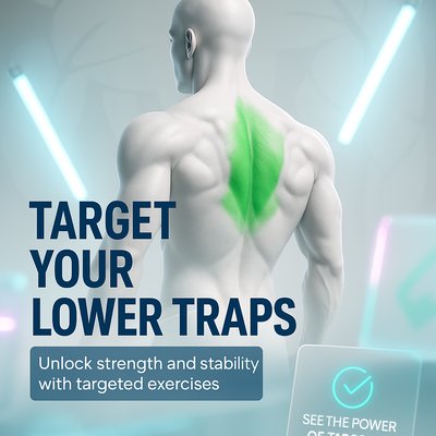 Fitness Illustration Highlighting Lower Traps Exercises