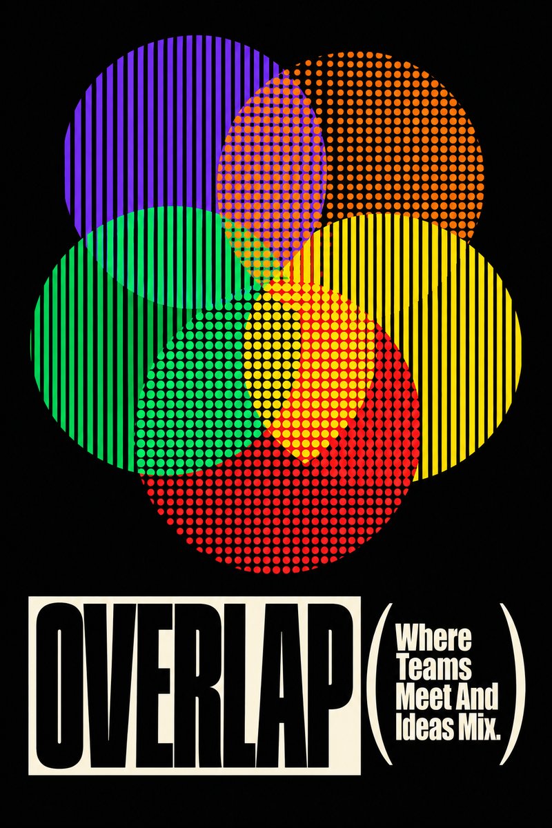 Halftone stripe typographic poster