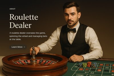 Stylish Roulette Dealer Presentation for High-Resolution Web Design