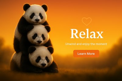 Cute Pandas Encouraging Relaxation and Mindfulness