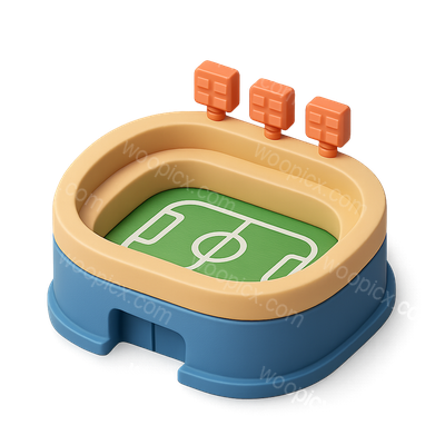 3D Icon of a Sports Arena with Isometric View