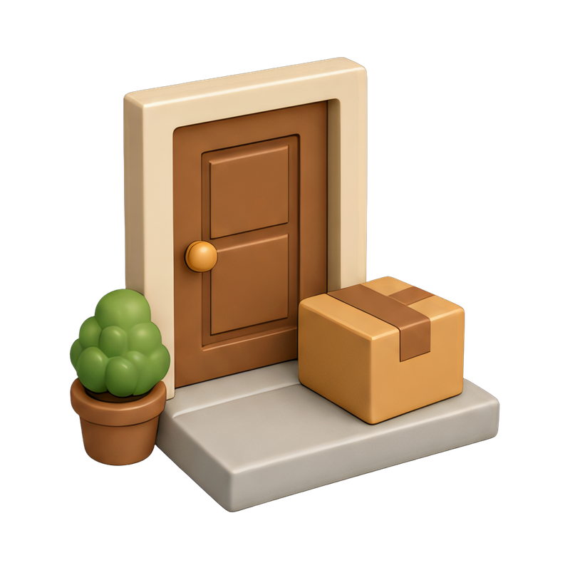 package delivery on doorstep