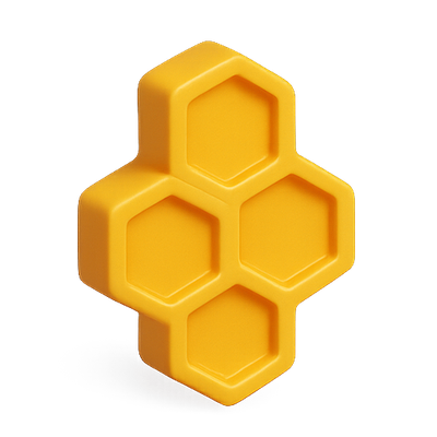 Stylized Yellow Honeycomb Shape for Modern Design