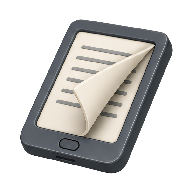 modern e-reader with page turning