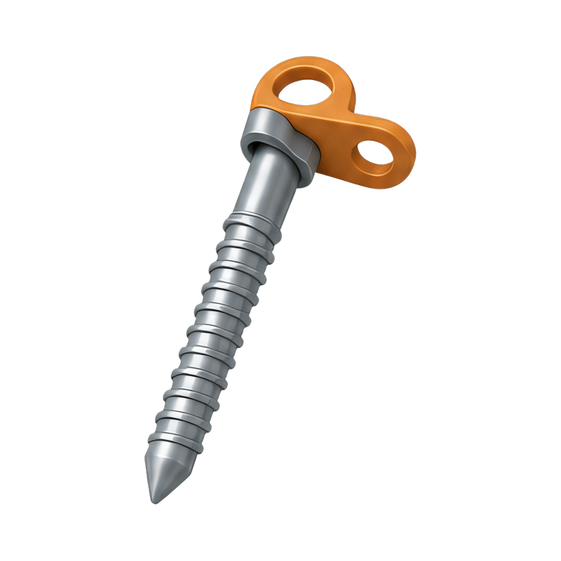 Durable ice screw with hanger