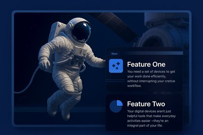 3D Astronaut Illustration with Features Overview