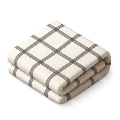 Stylish 3D Folded Dish Towel Icon with Checkered Pattern