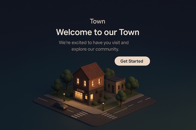 3D Town Scene with Store and Street Elements