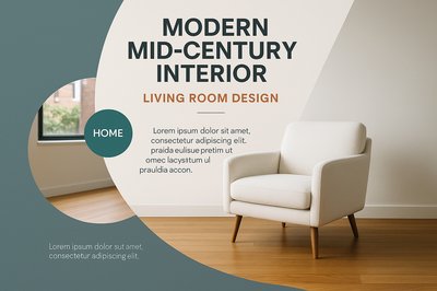 Modern Mid-Century Living Room Interior Design